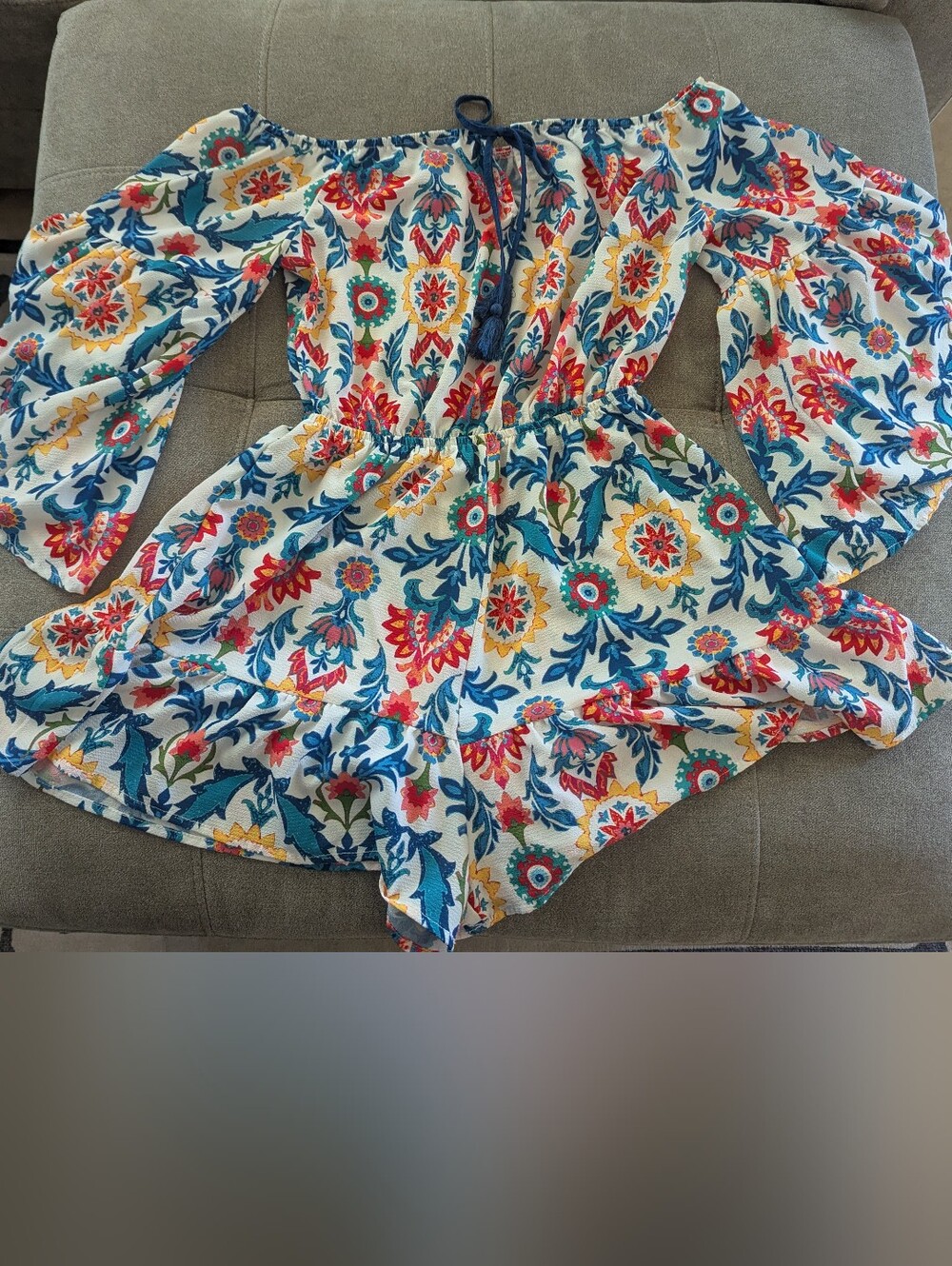 Flying Tomato Pastel Floral Off-Shoulder Top